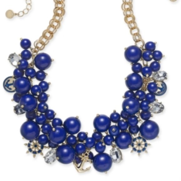 Charter Club Gold-Tone Crystal & Bead Statement Necklace, 17" + 2" extender - Picture 2 of 3